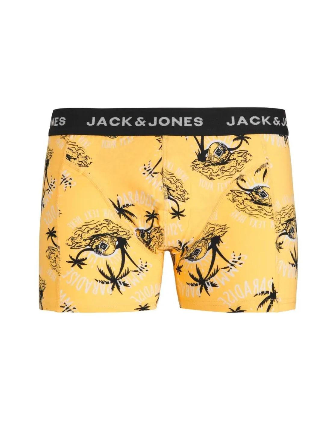 Pack de 3 íntimos Jack&Jones negro/ amarillo de hombre