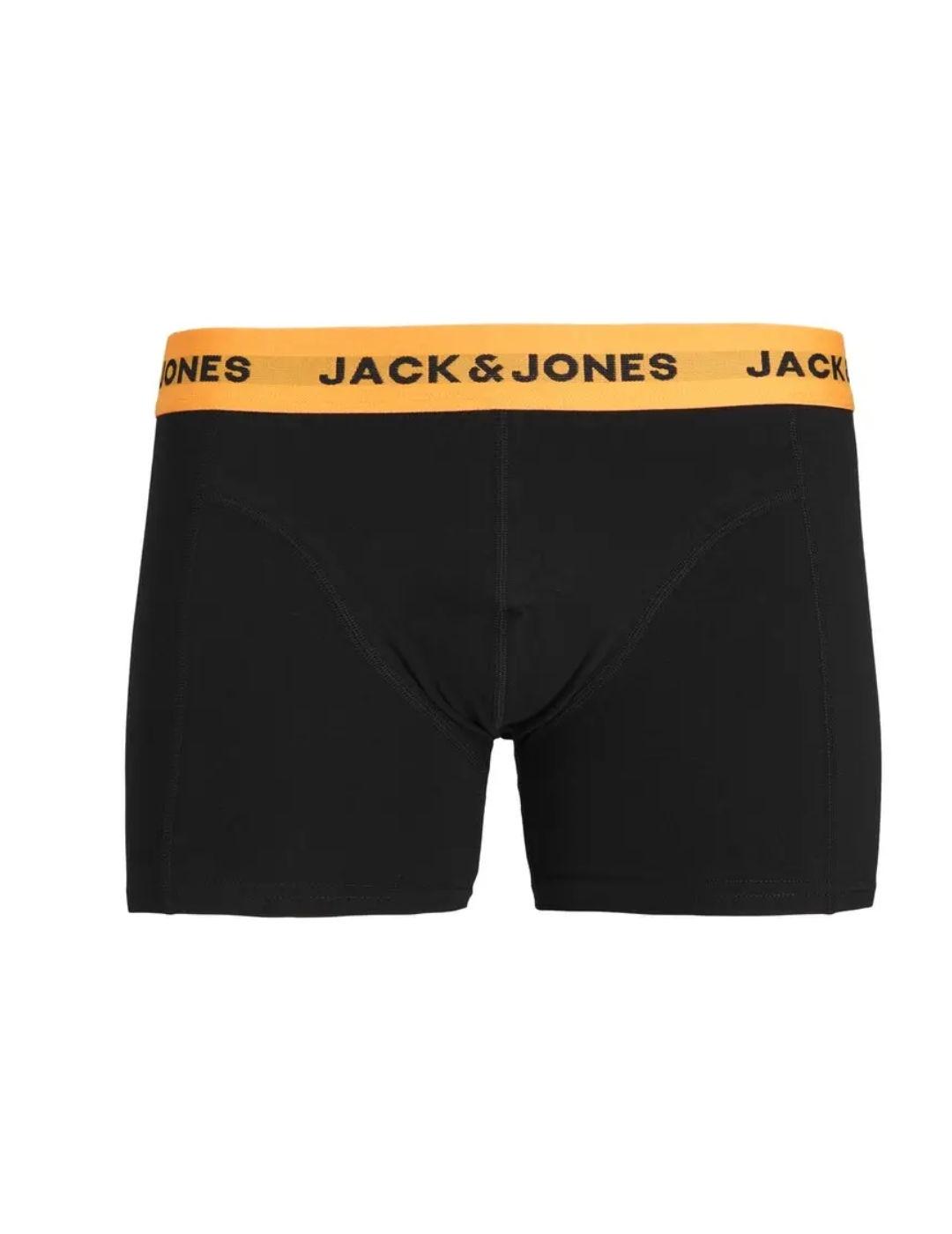 Pack de 3 íntimos Jack&Jones negro/ amarillo de hombre