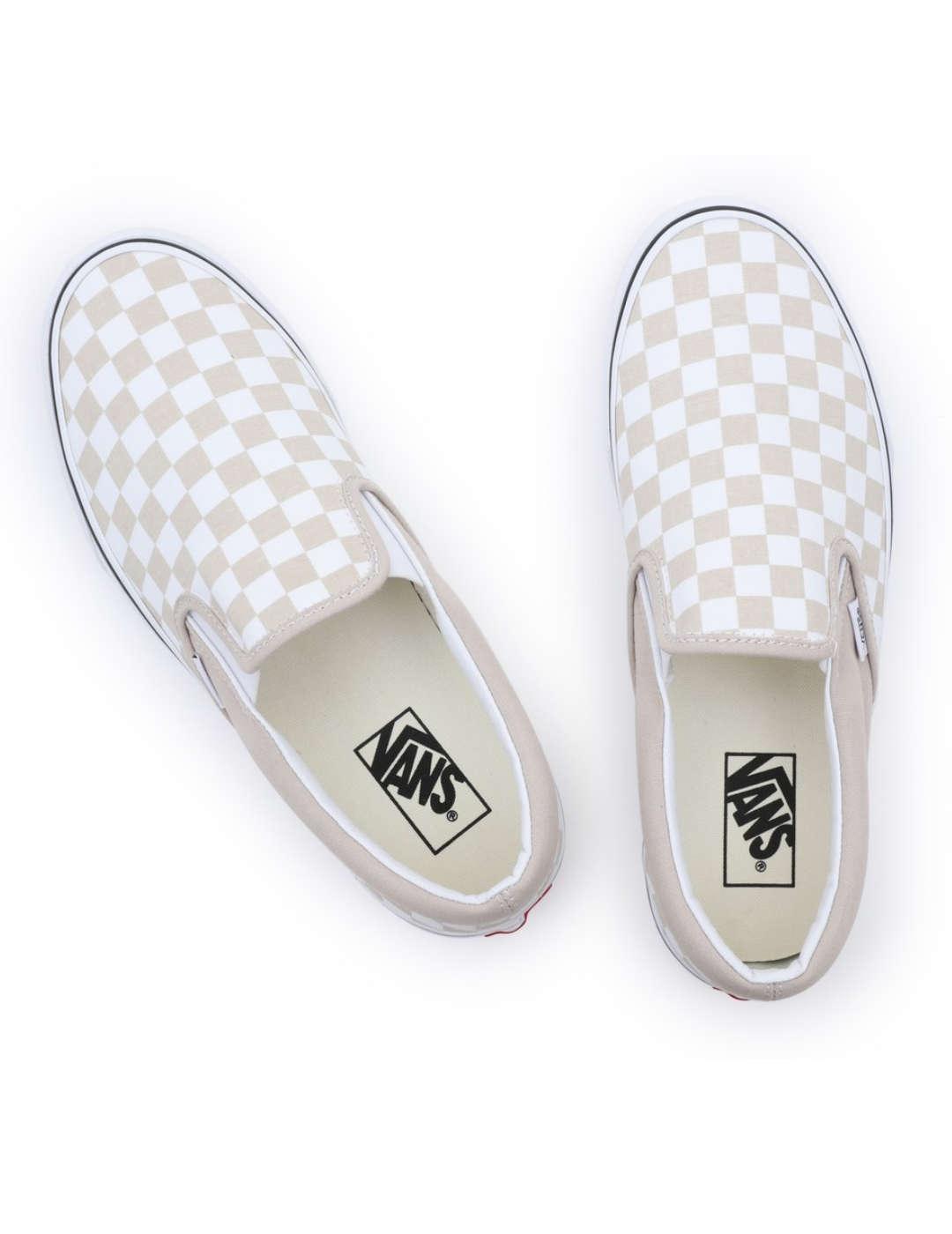Zapatillas Vans Classic Slip-On beige ajedrez unisex