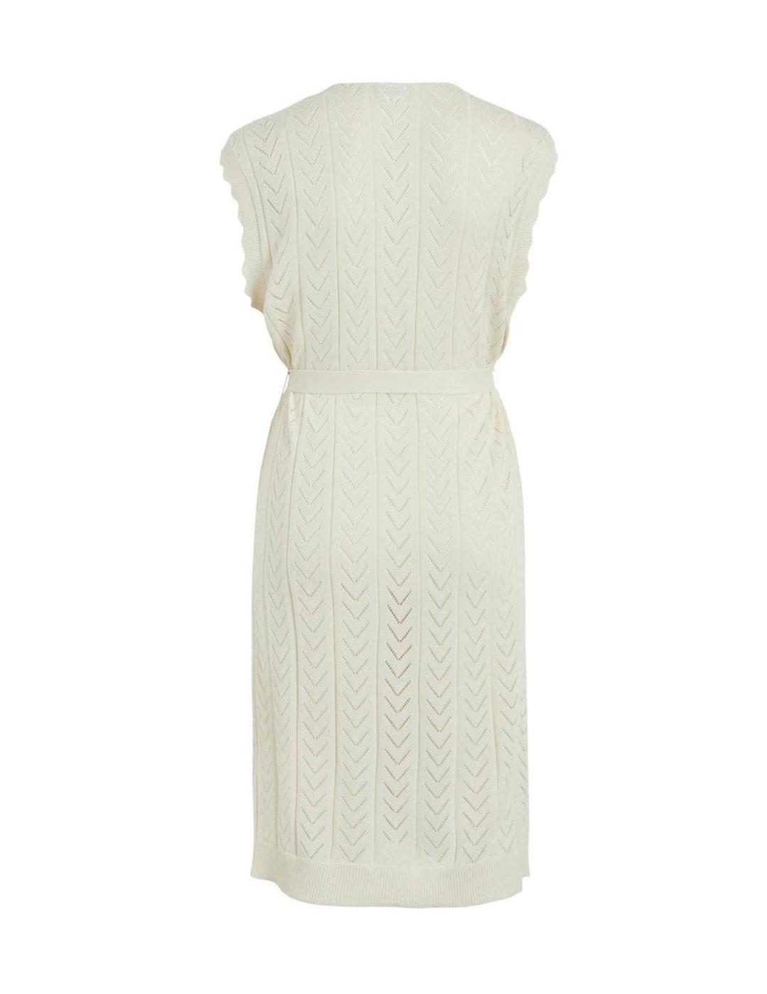 Chaleco Vila Shelley punto beige troquelado para mujer