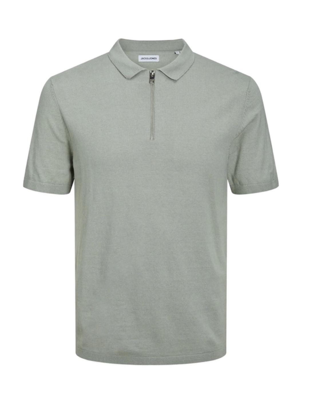 Polo Jack&Jones Emil verde agua de punto para hombre