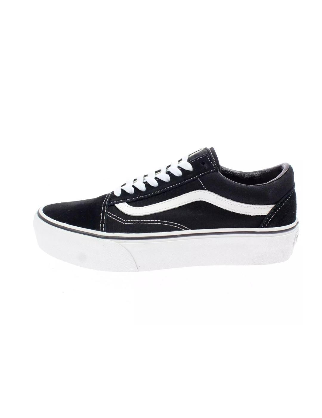 Zapatillas Vans Old skool plataforma negro/blanco unisex