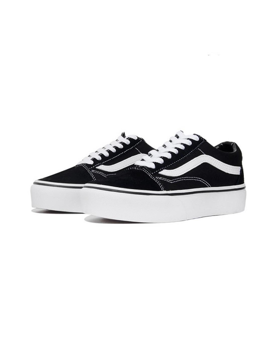 Zapatillas Vans Old skool plataforma negro/blanco unisex