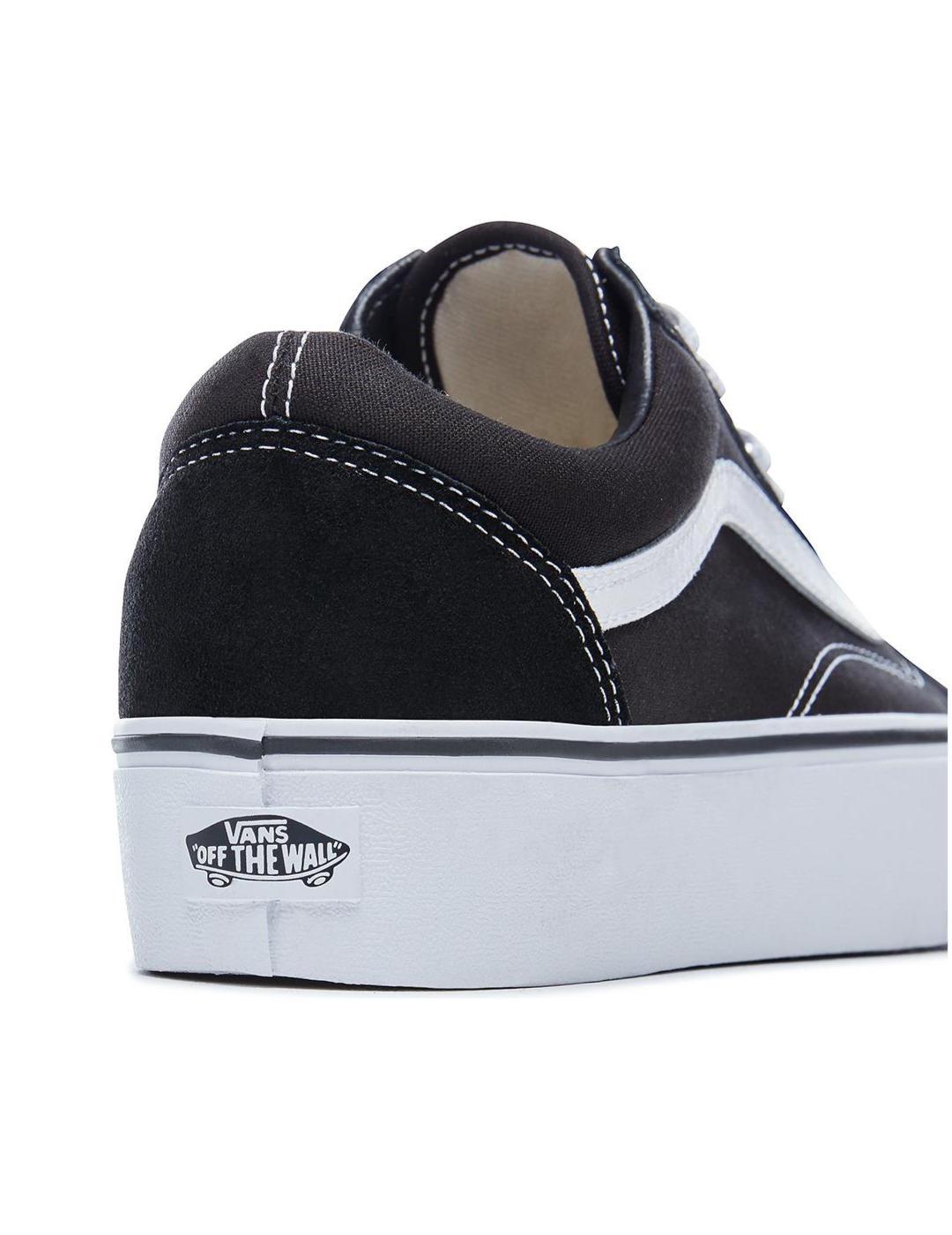 Zapatillas Vans Old skool plataforma negro/blanco unisex