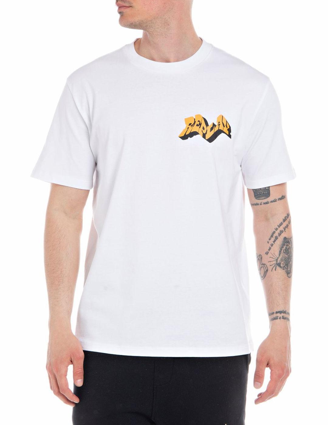 Camiseta Replay blanca manga corta para hombre