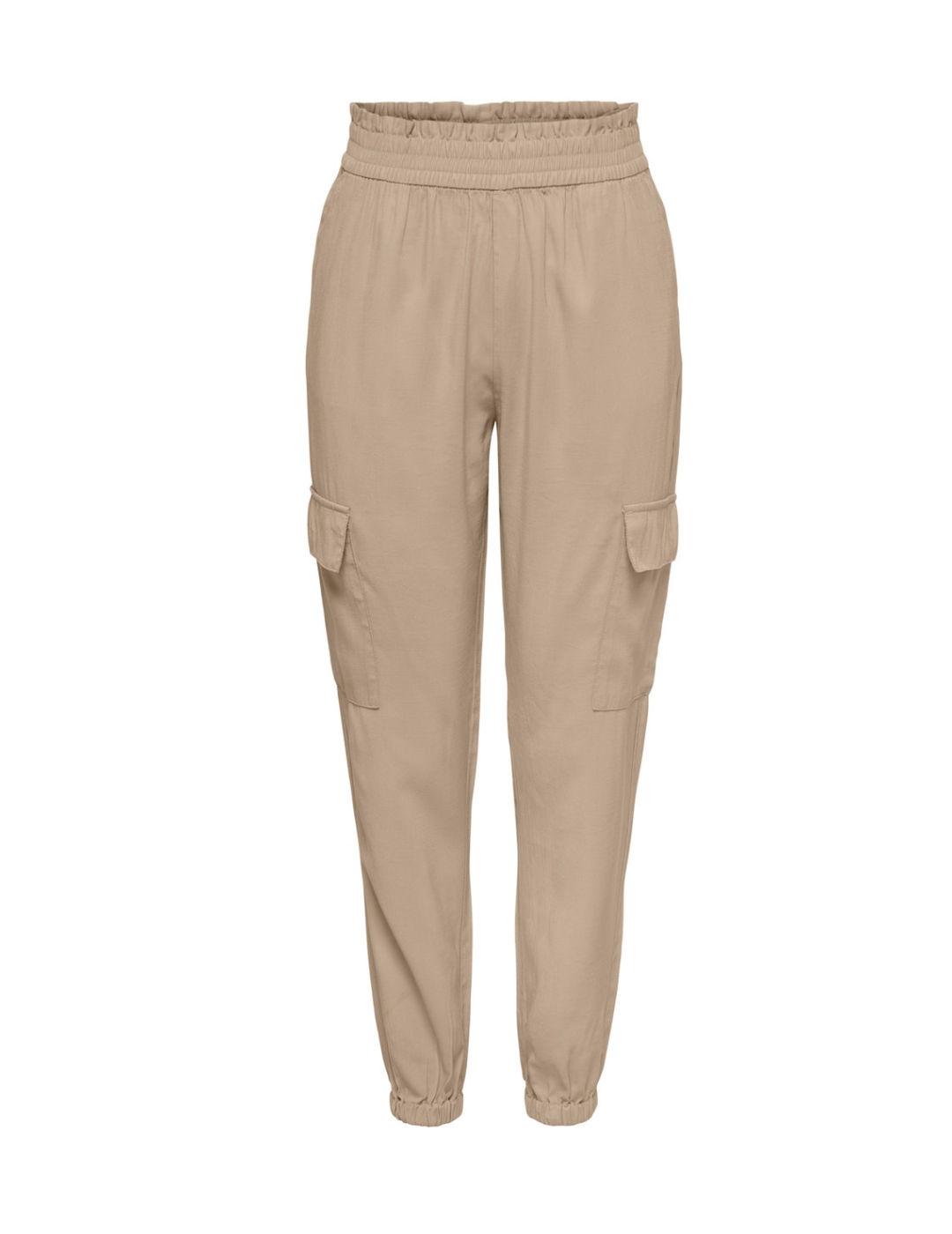 Pantalón Only Laris cargo crema para mujer