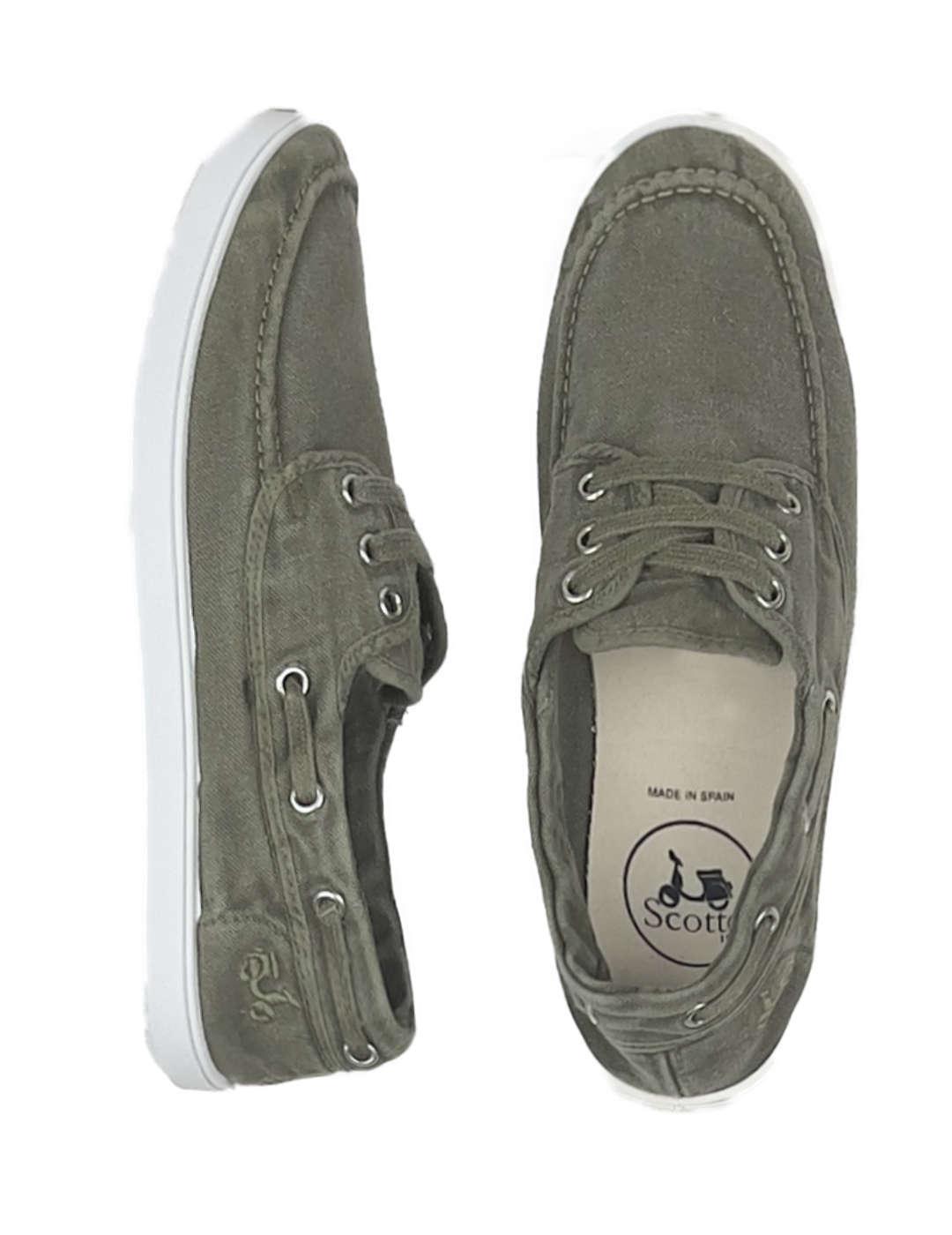 Zapatilla nautica Scotta verde para hombre