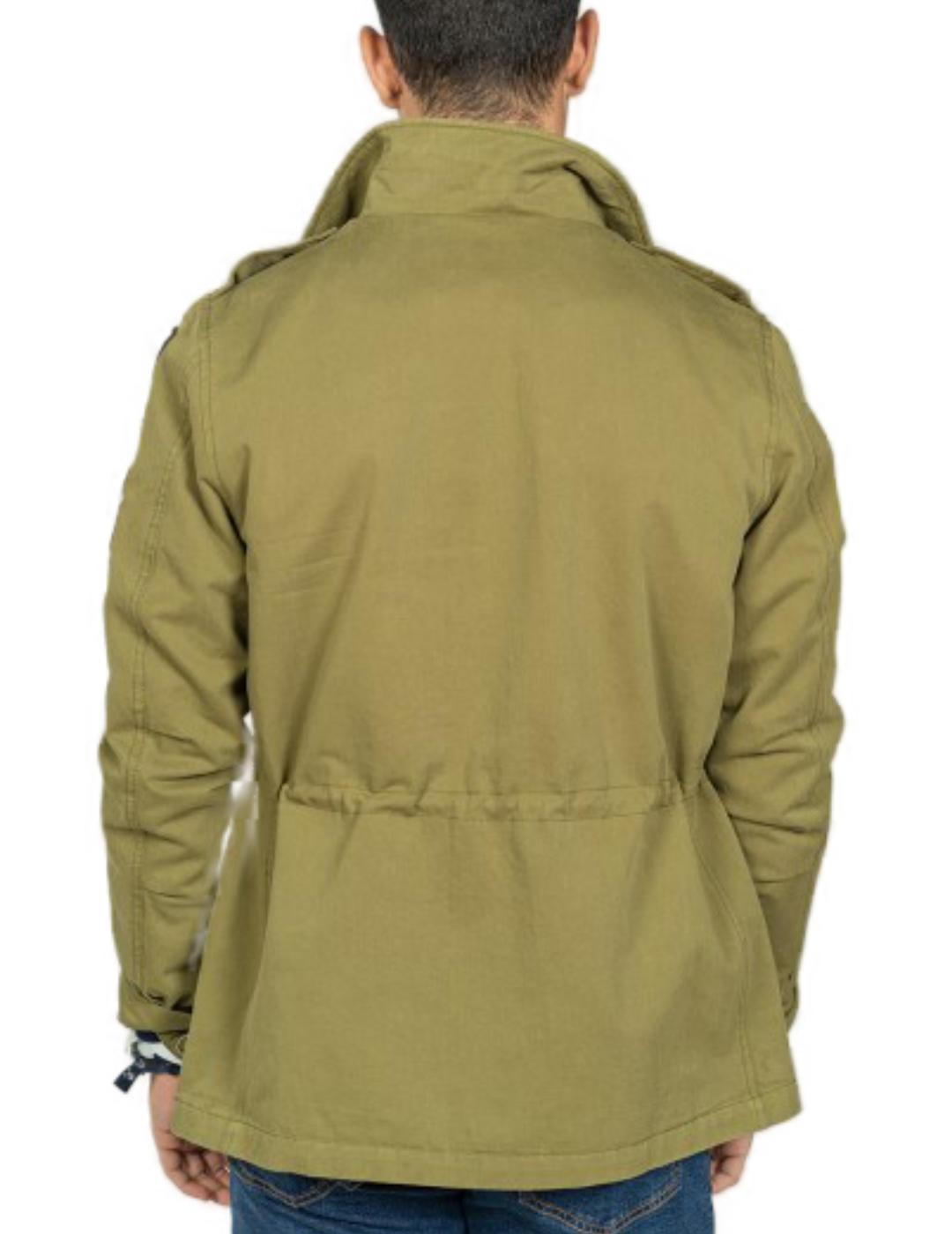 Chaqueta militar Harper Toscana verde con parches de hombre