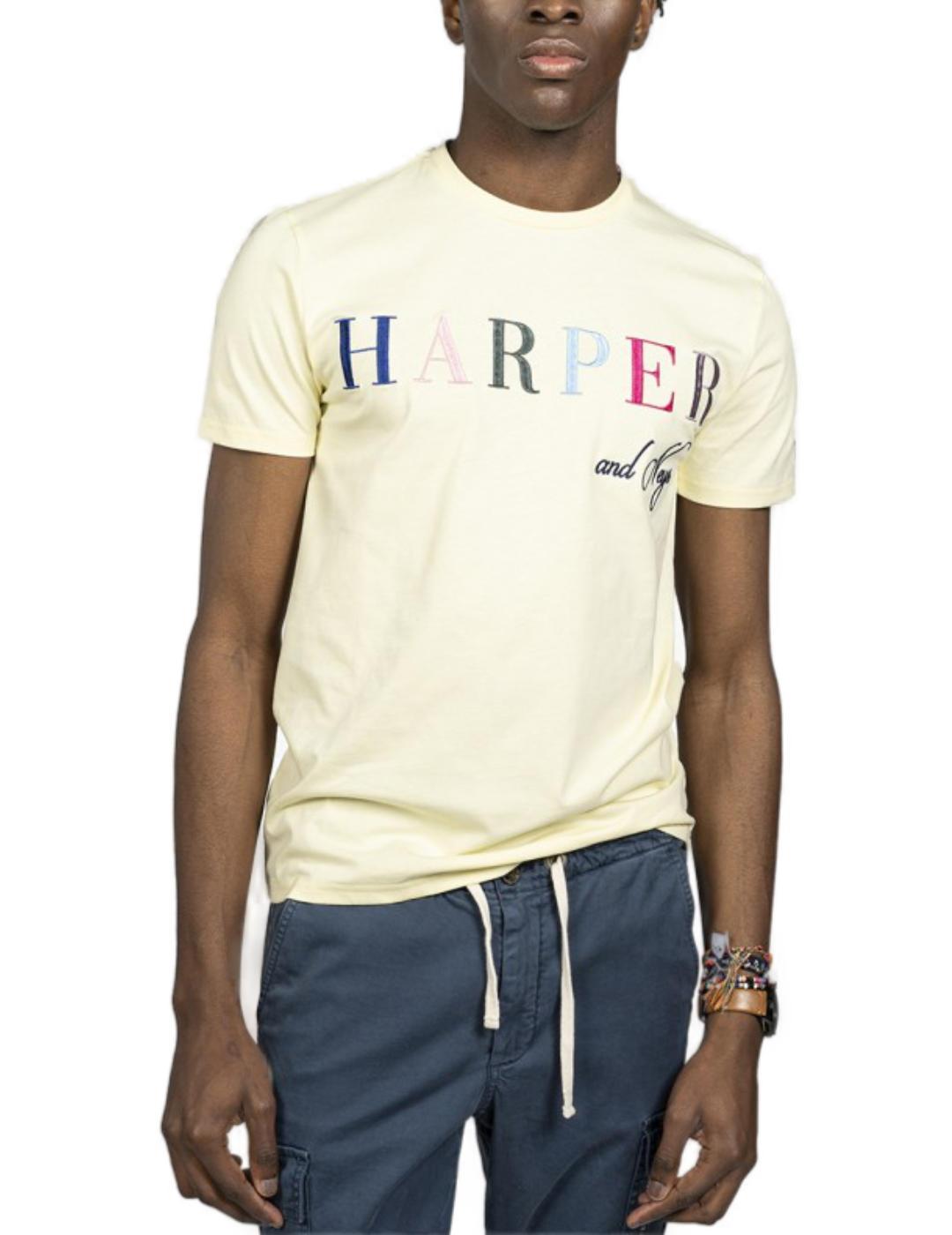 Camiseta Harper Yatch club amarillo manga corta para hombre