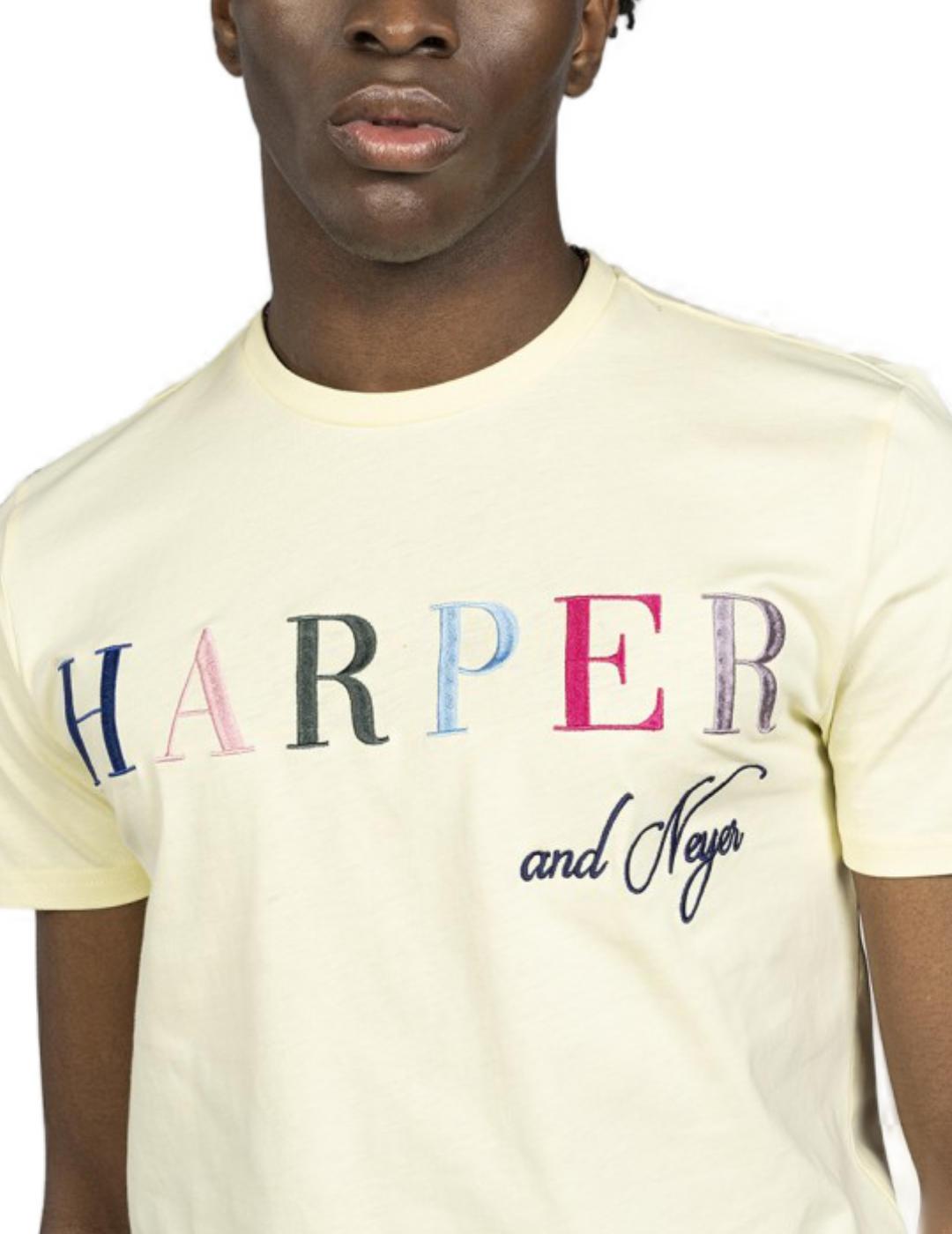 Camiseta Harper Yatch club amarillo manga corta para hombre
