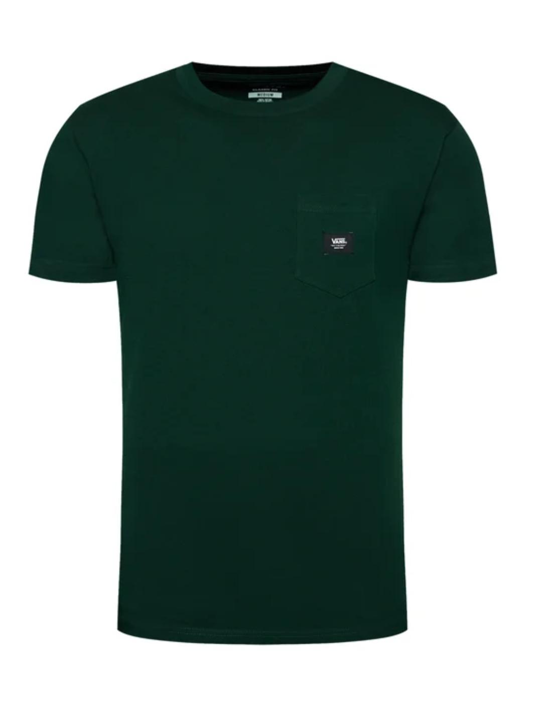 Camiseta Vans Woven patch verde bolsillo de hombre