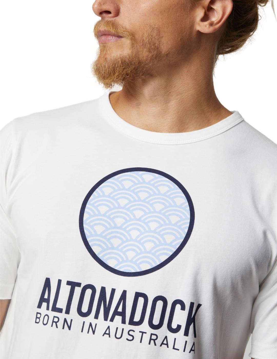Camiseta Altonadock blanca logo azul manga corta para hombre