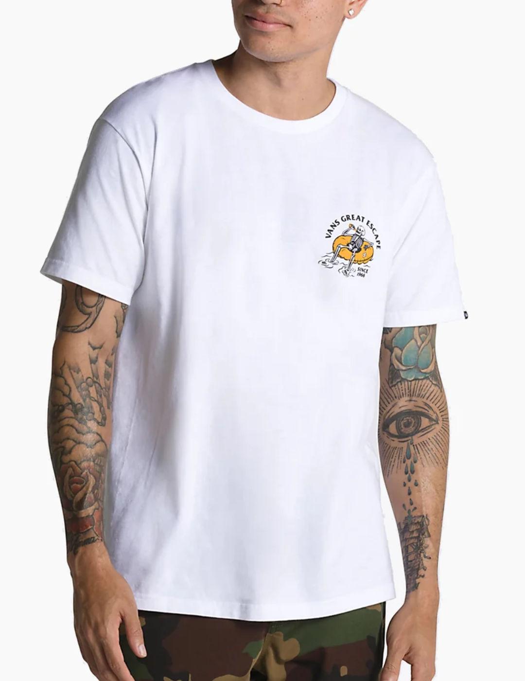 Camiseta Vans Permanent blanca estampado espalda para hombre