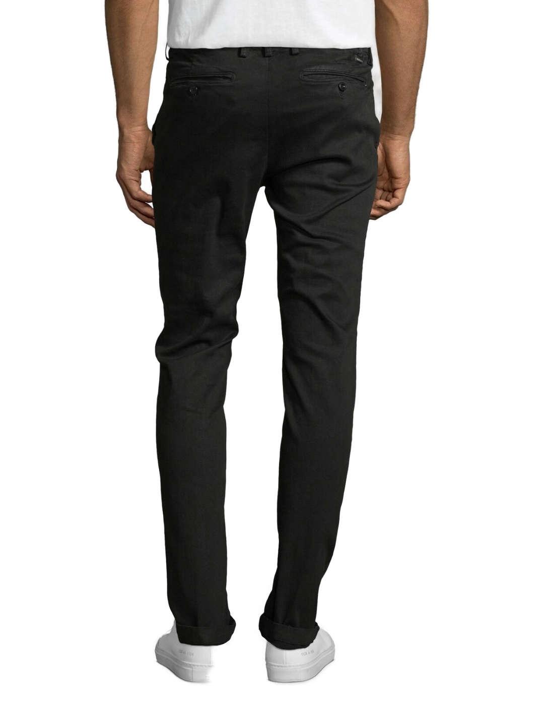 Pantalón Replay hiperflex chino en negro para hombre