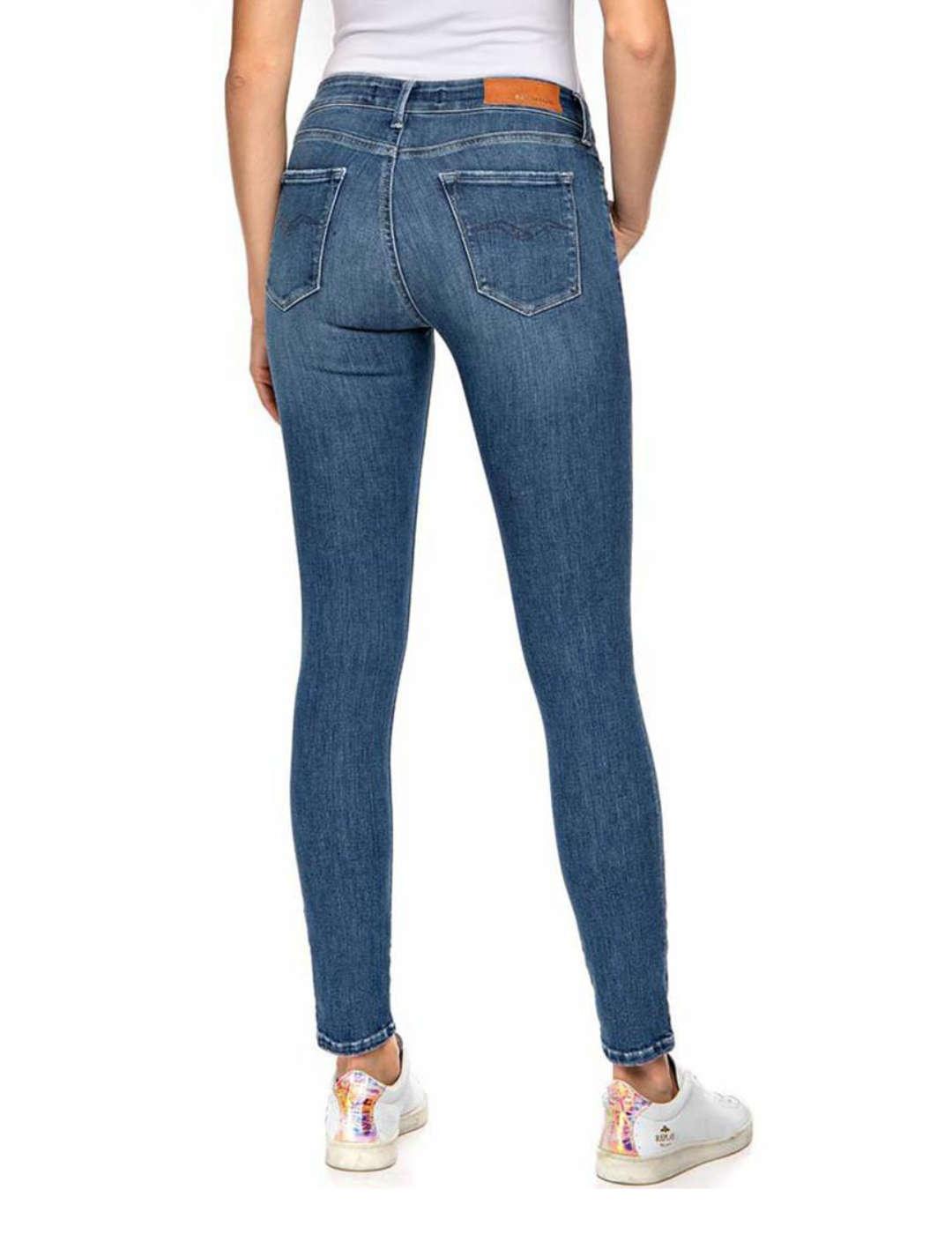 Pantalón vaquero Replay azul pitillo para mujer