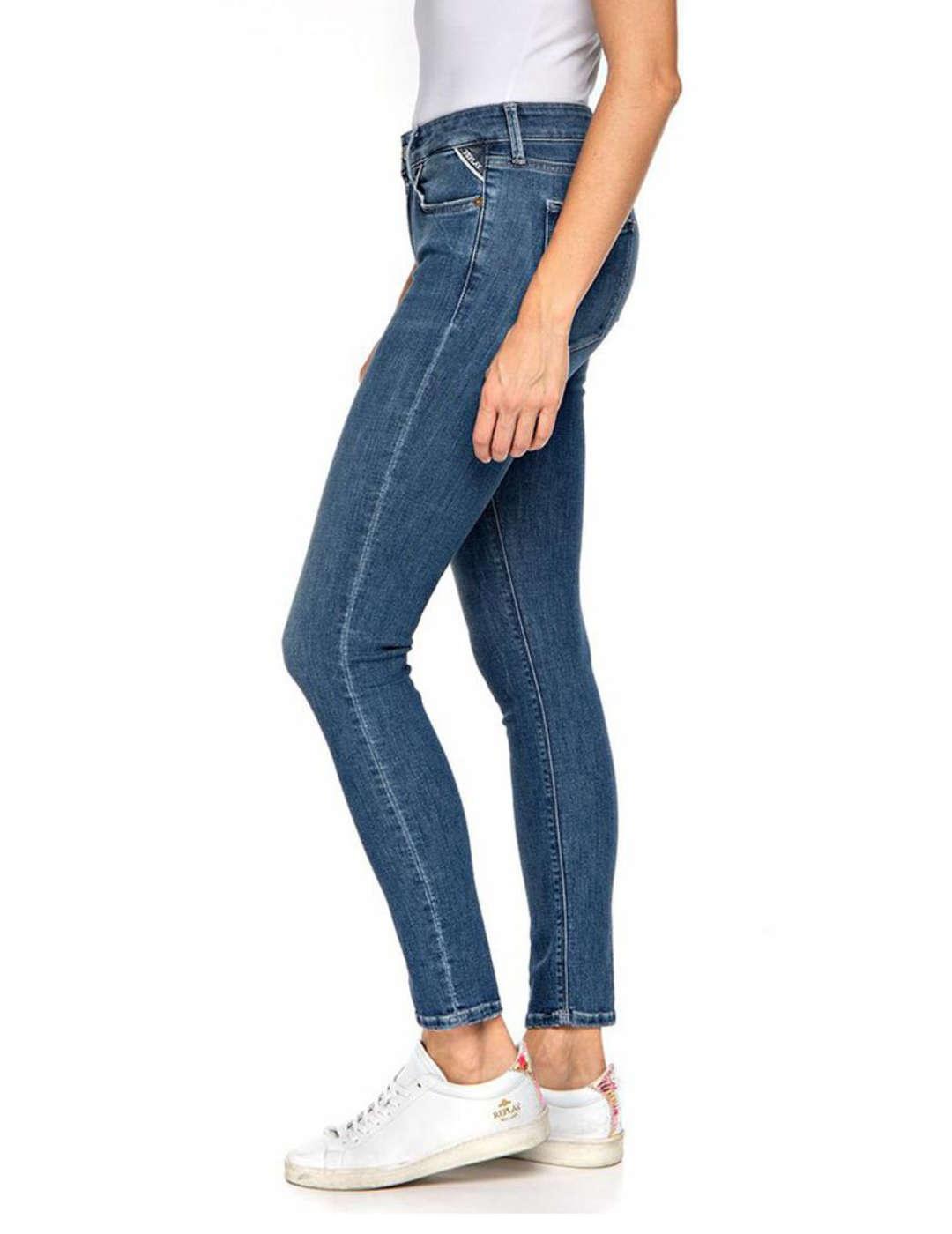 Pantalón vaquero Replay azul pitillo para mujer