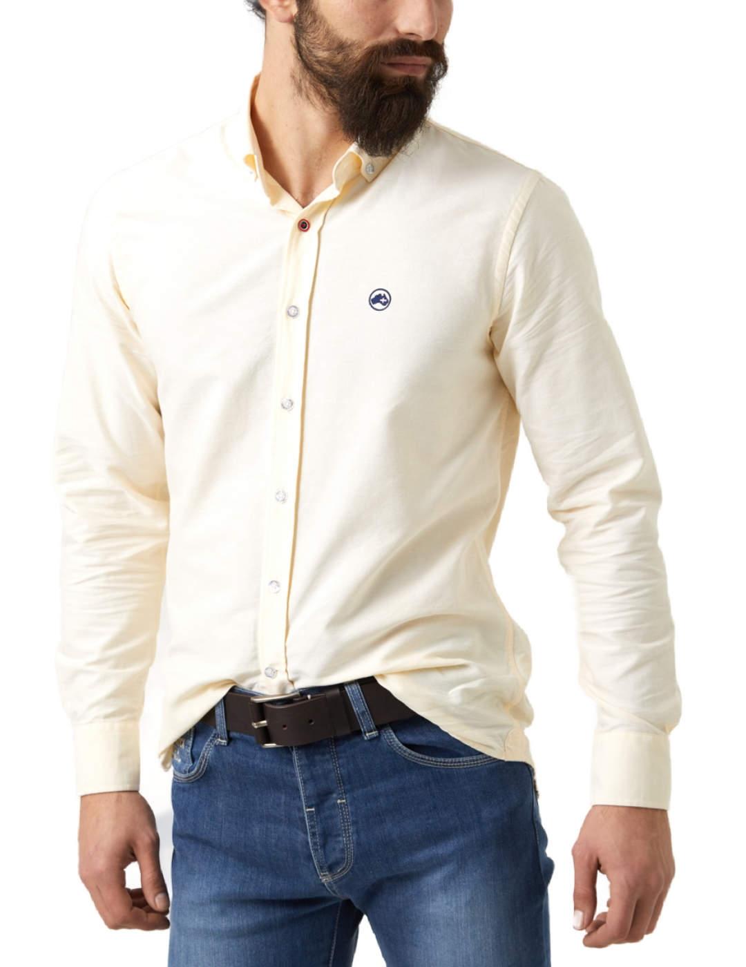 Camisa Altonadock amarilla con logo marino para hombre