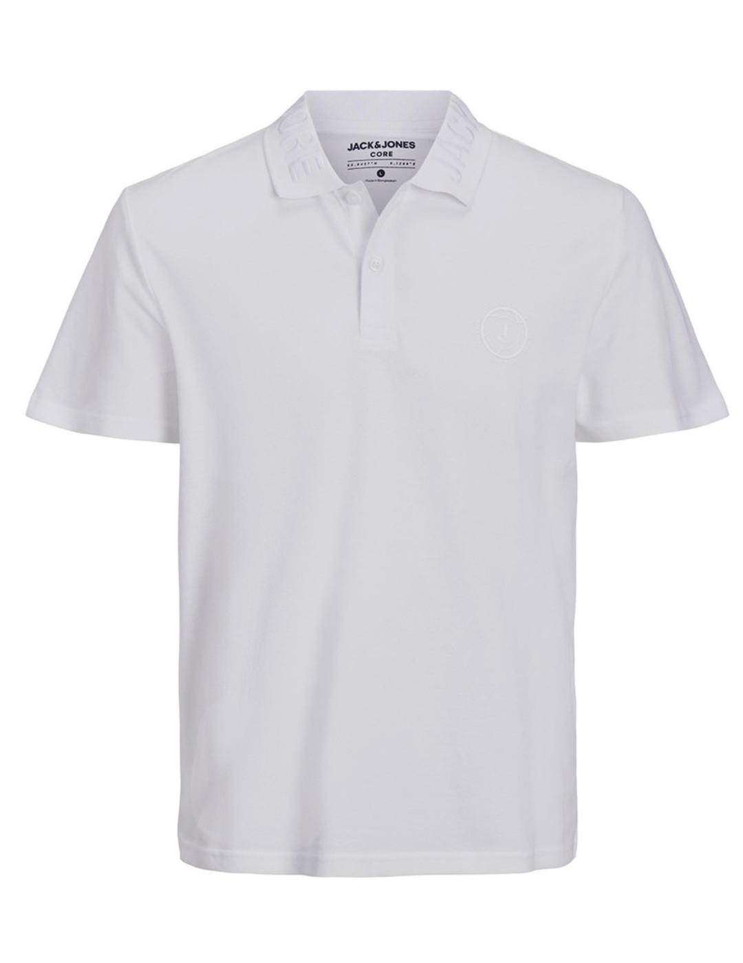 Polo Jack&Jones Chain blanco manga corta para hombre