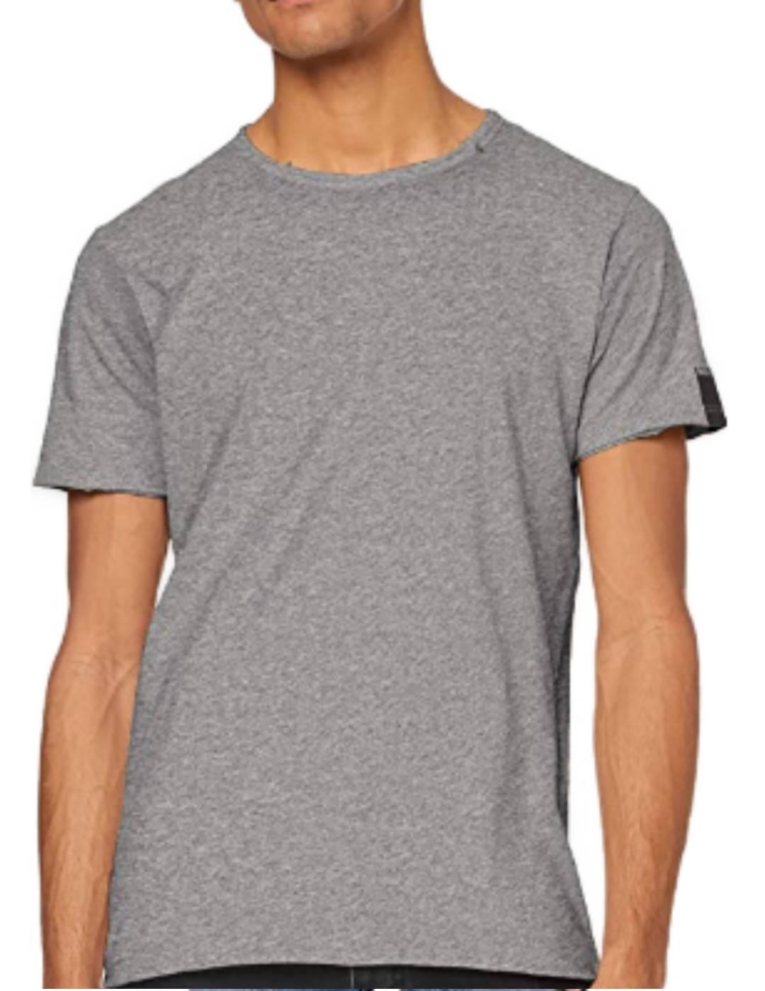 Camiseta básica Replay gris claro para hombre -b