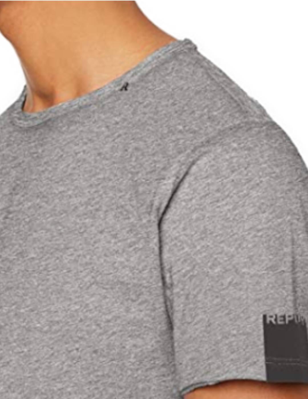 Camiseta básica Replay gris claro para hombre -b