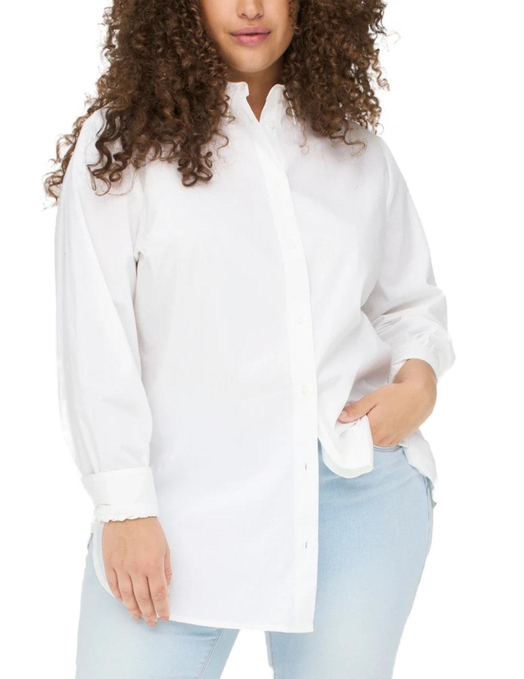 Camisa Only Carmakoma blanco para mujer-