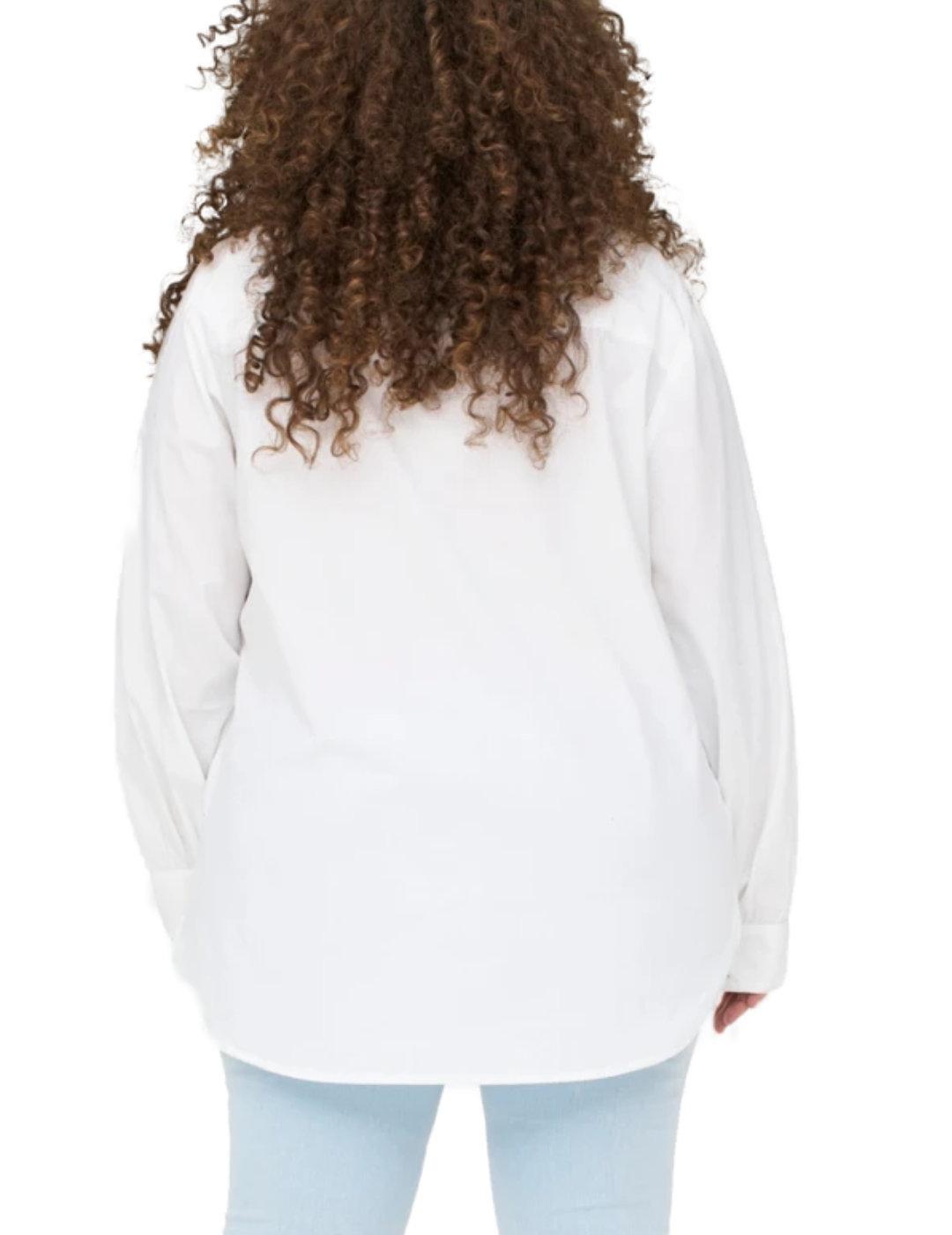 Camisa Only Carmakoma blanco para mujer-