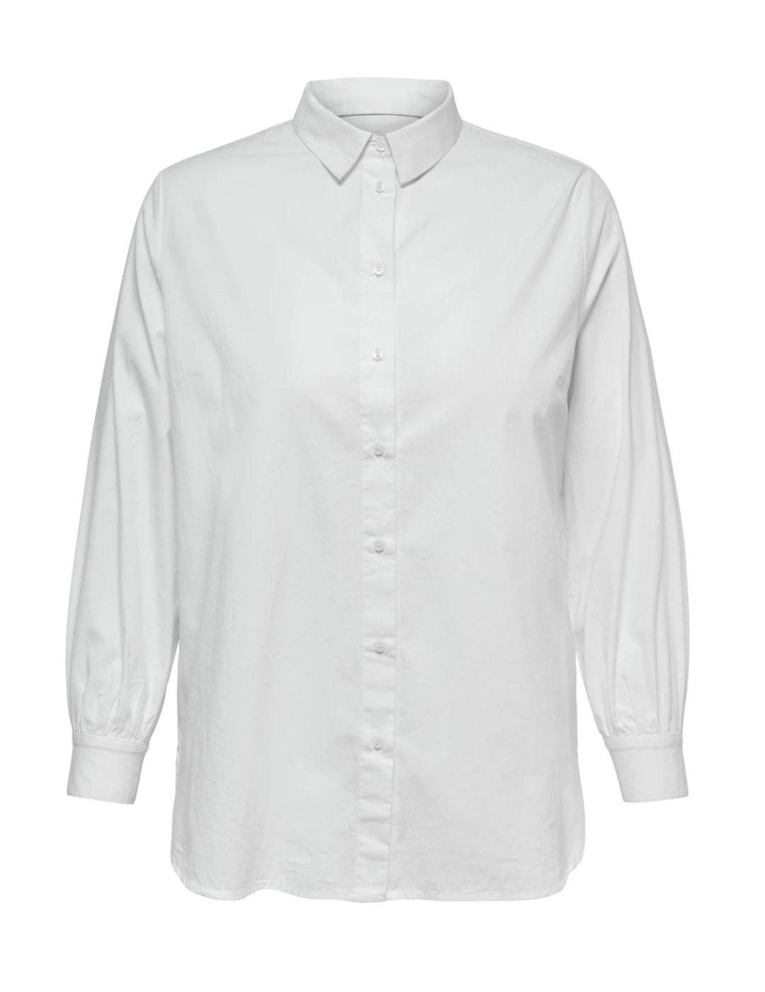 Camisa Only Carmakoma blanco para mujer-