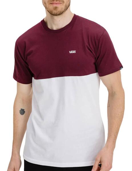 Camiseta Vans Colorblock blanca granate manga corta homb