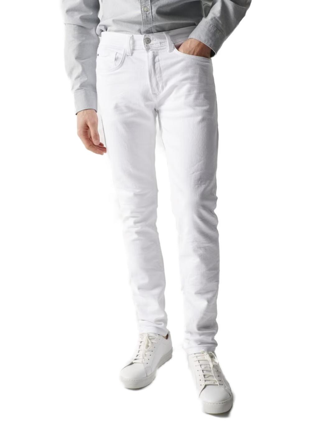 Pantalón Salsa de sarga slim blanco para hombre