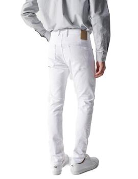 Pantalón Salsa de sarga slim blanco para hombre-Sg