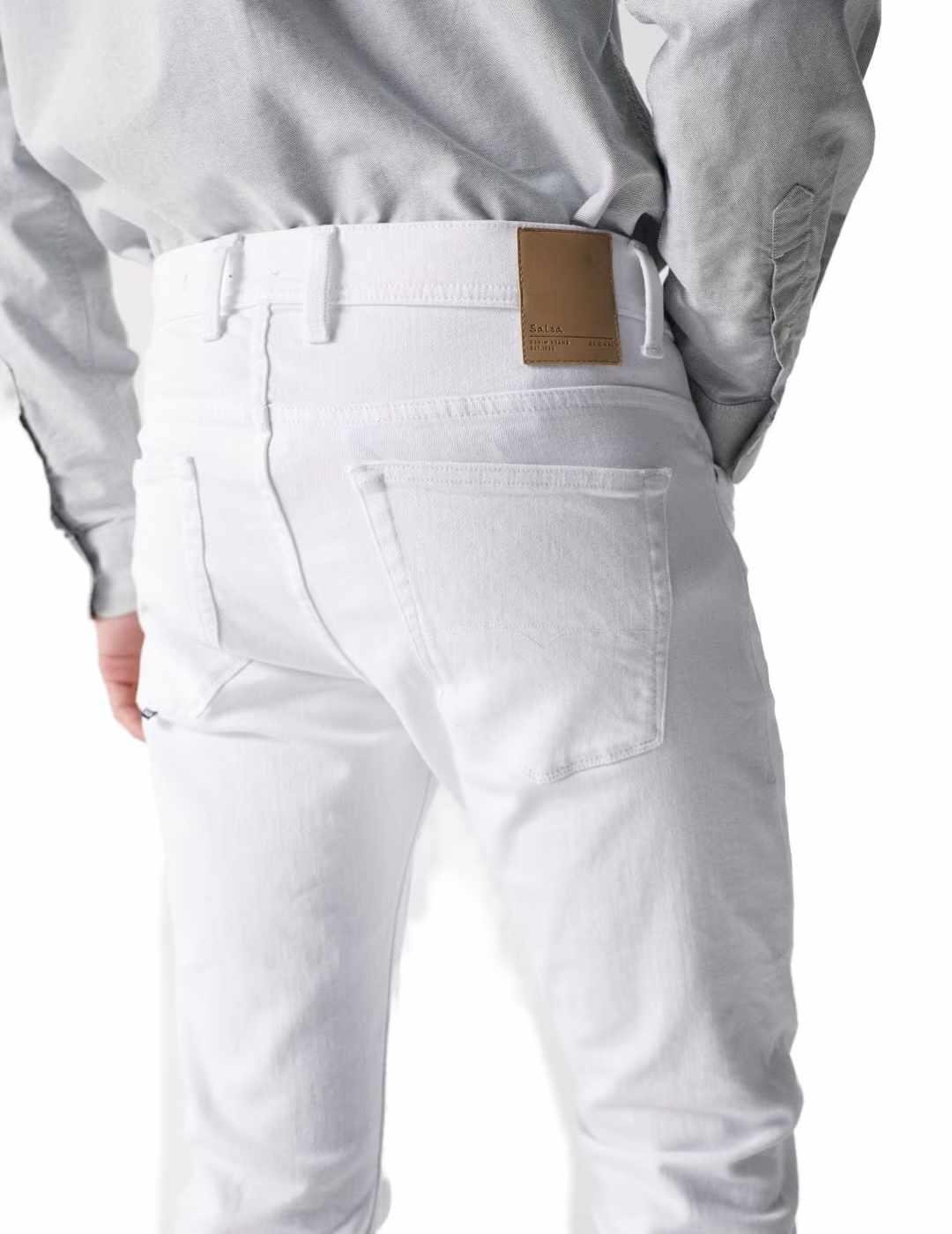 Pantalón Salsa de sarga slim blanco para hombre-Sg
