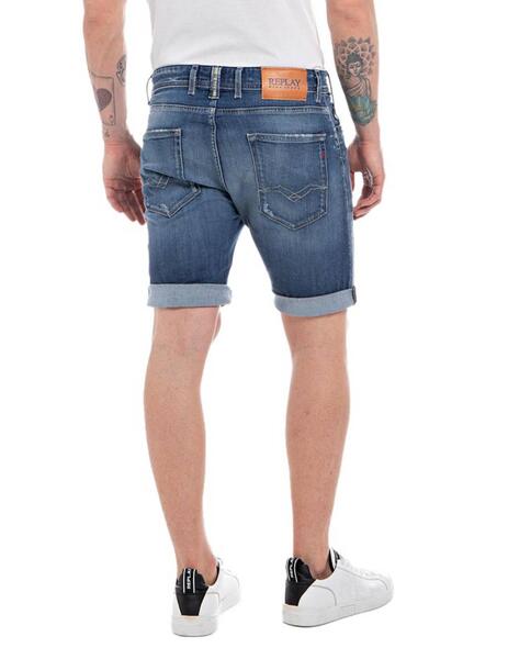 Pantalon corto vaquero Replay azul marino para hombre