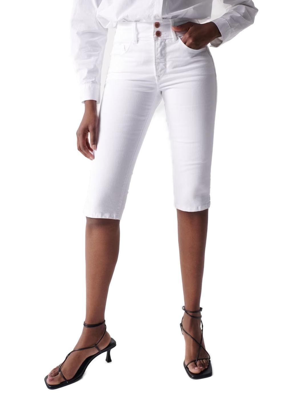 Pantalón Salsa pirata push in blanco para mujer