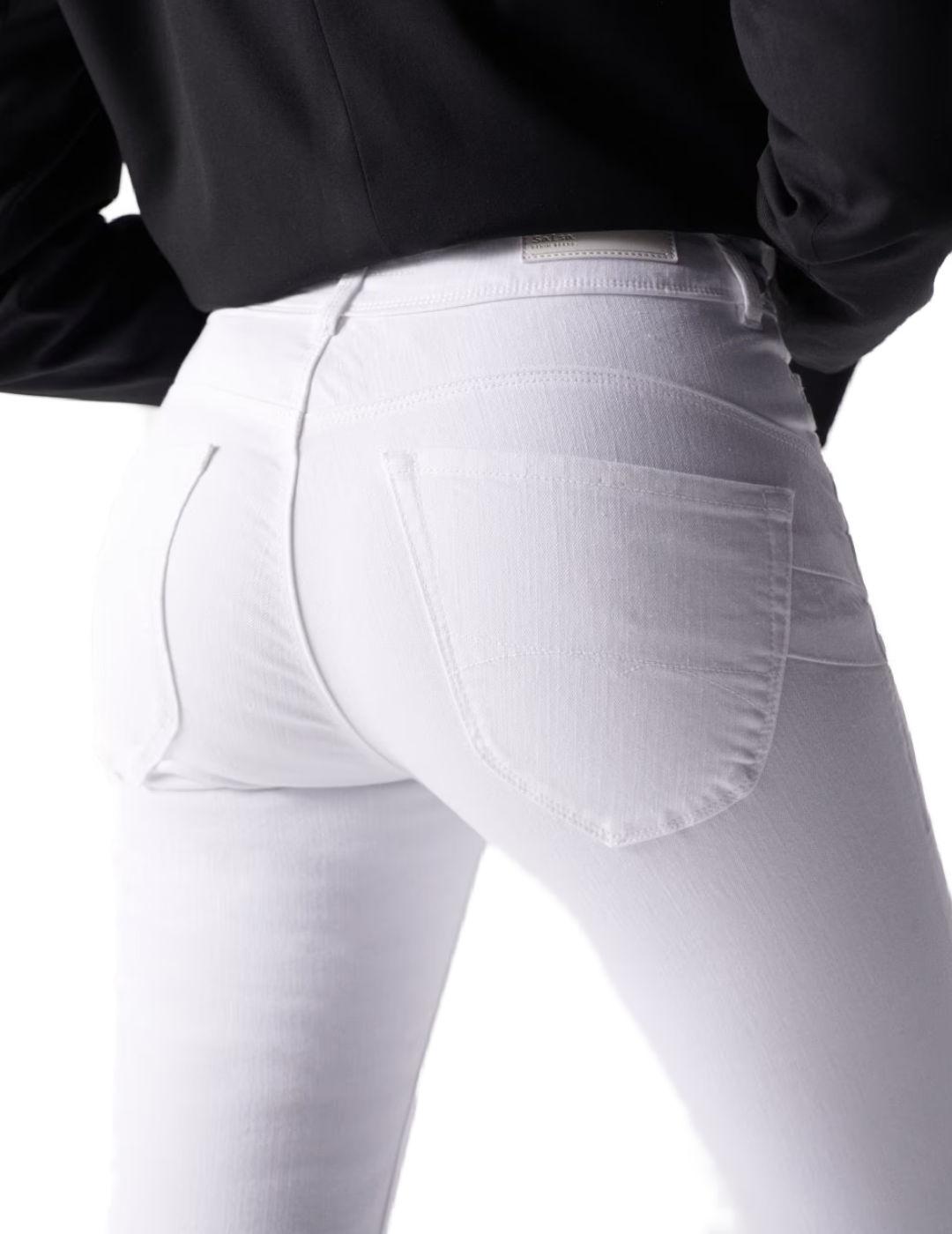 Pantalón Salsa pirata push in blanco para mujer