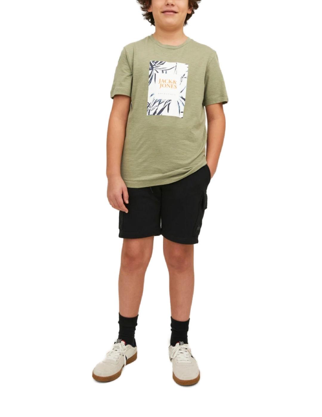 Camiseta Jack&Jones Junior Crayon verde manga corta de niño