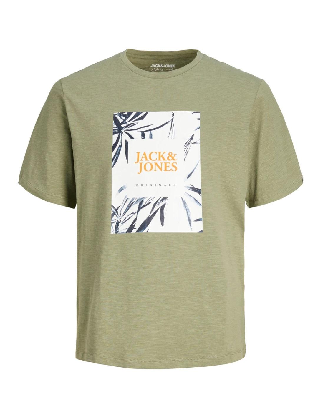 Camiseta Jack&Jones Junior Crayon verde manga corta de niño