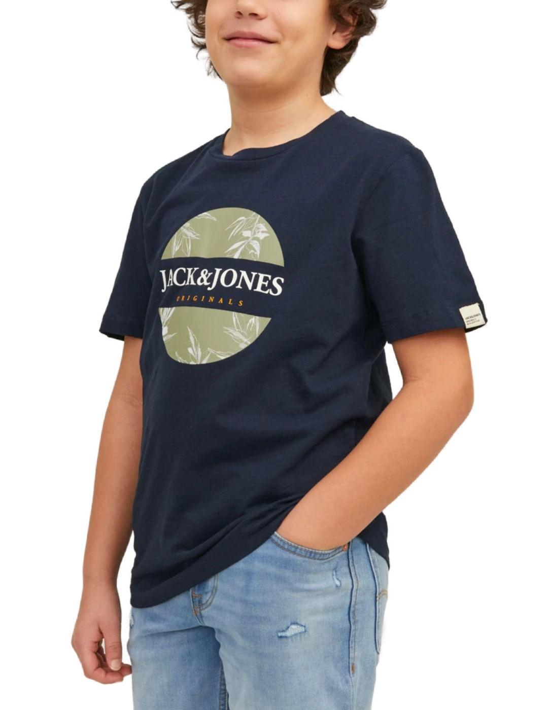 Camiseta Jack&Jones Junior Crayon manga corta marino de niño