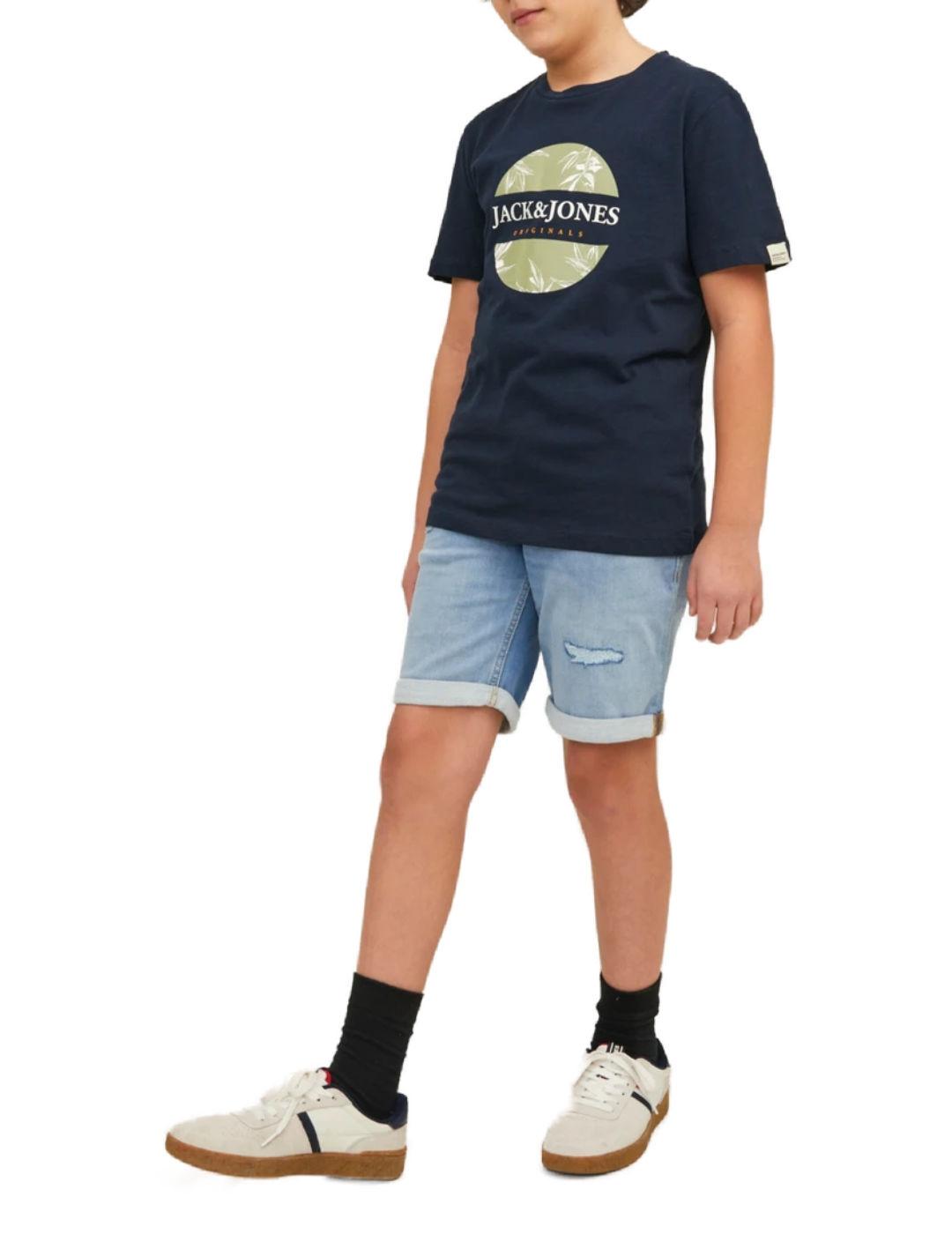 Camiseta Jack&Jones Junior Crayon manga corta marino de niño