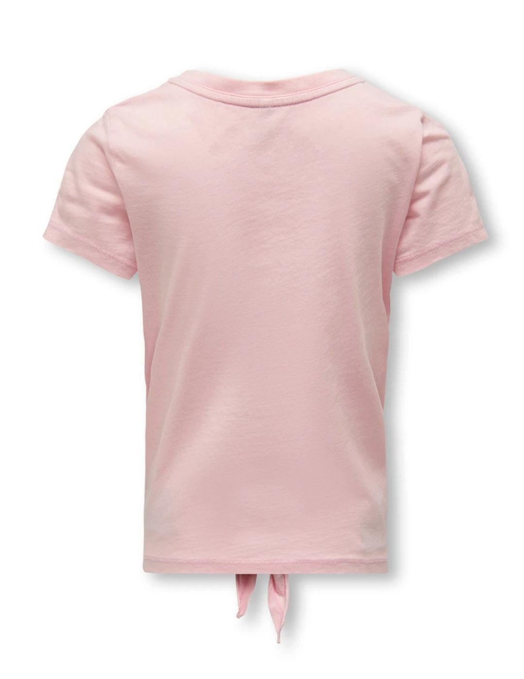 Camiseta Only Kids Glucy rosa manga corta para niña