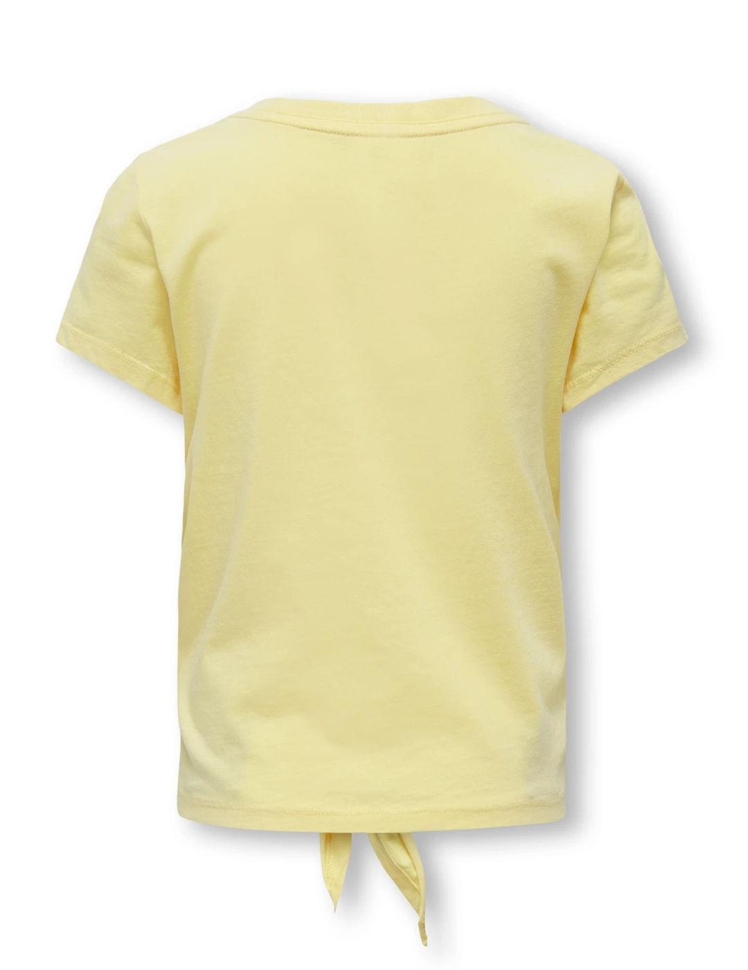 Camiseta Only Kids Glucy amarillo manga corta para niña