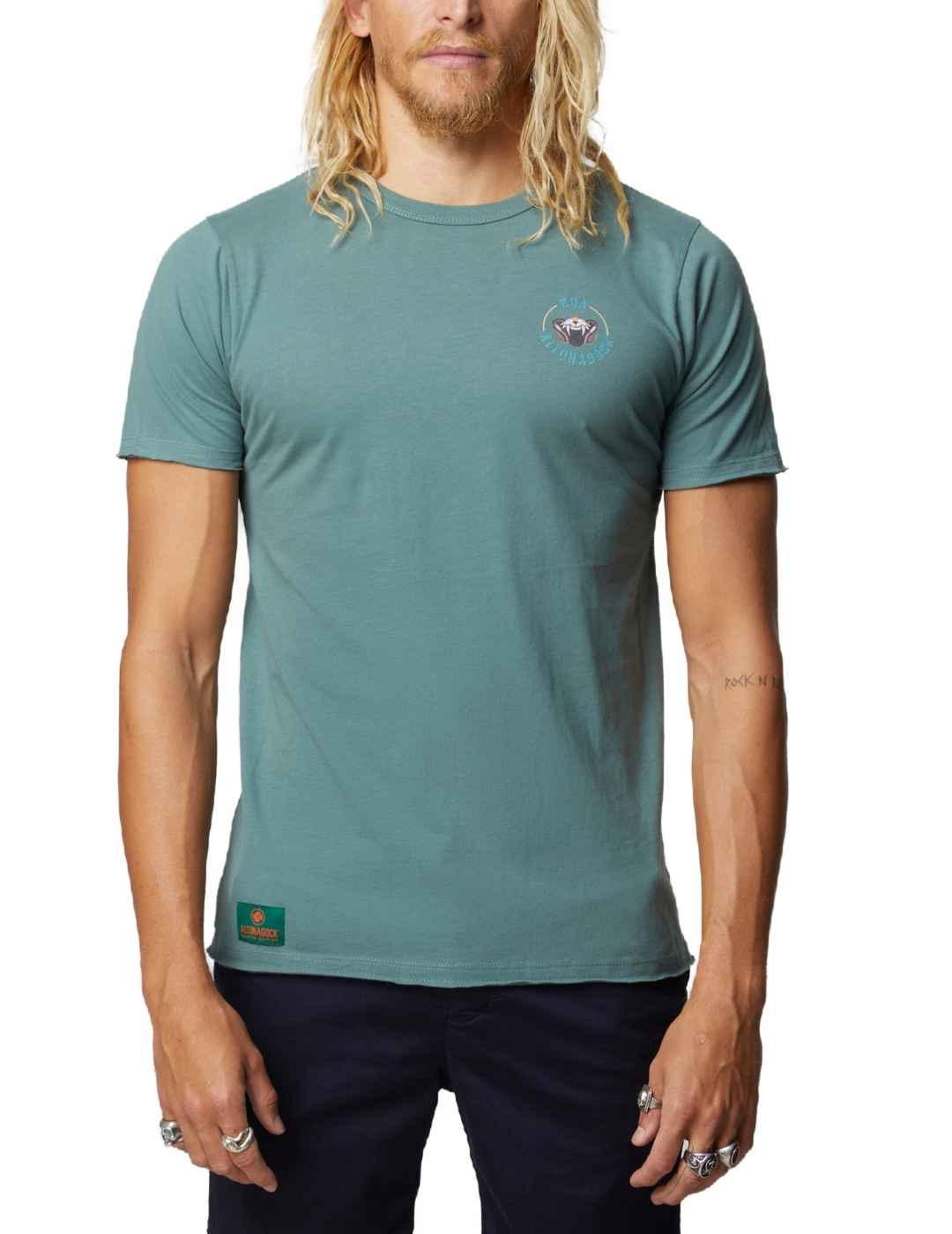 Camiseta Altonadock verde con estampado de tigre para hombre