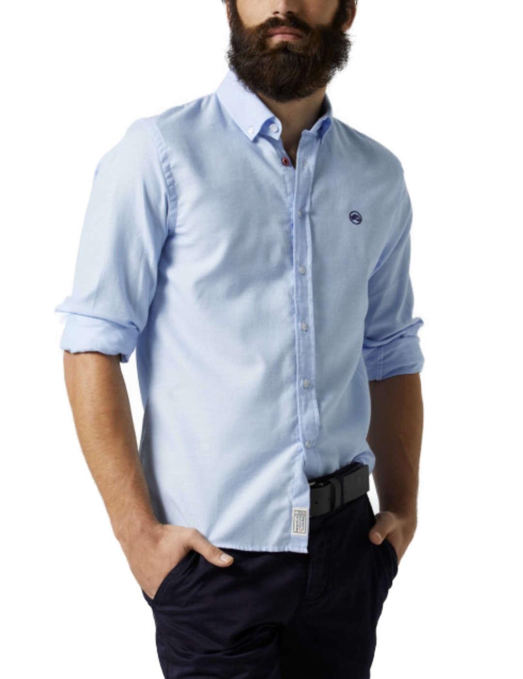 Camisa AltonaDock celeste para hombre-&