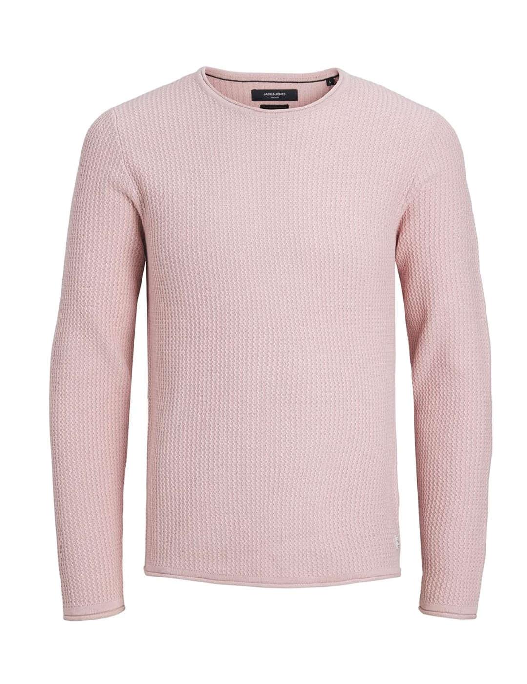 Jersey Jack&Jones Carlos rosa palo de punto para hombre