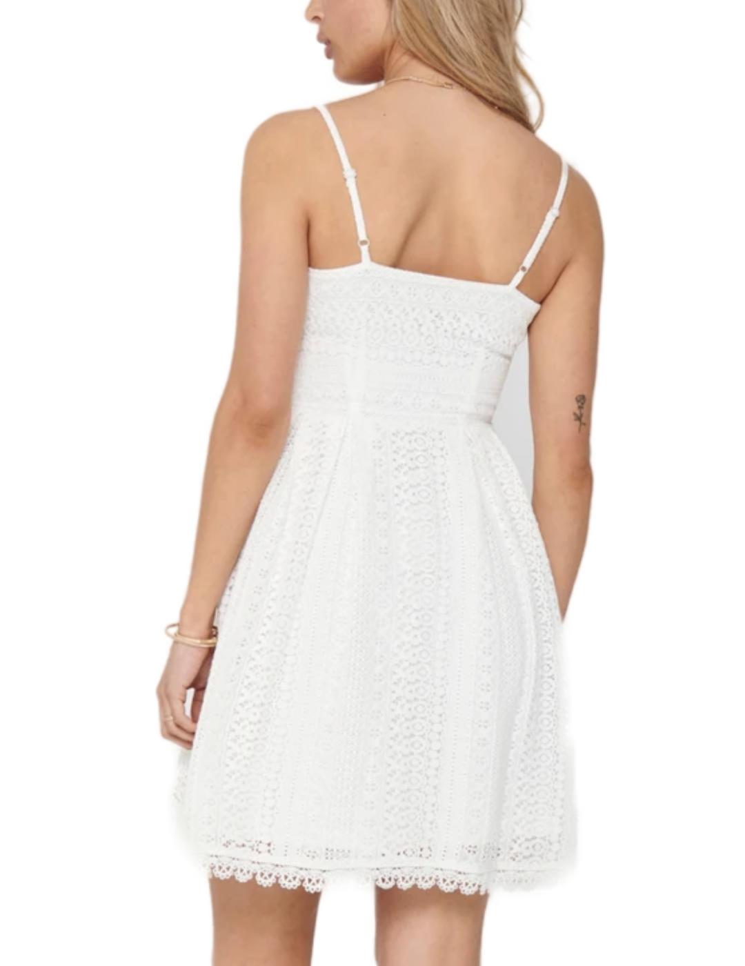 Vestido Only Helena blanco de encaje para mujer