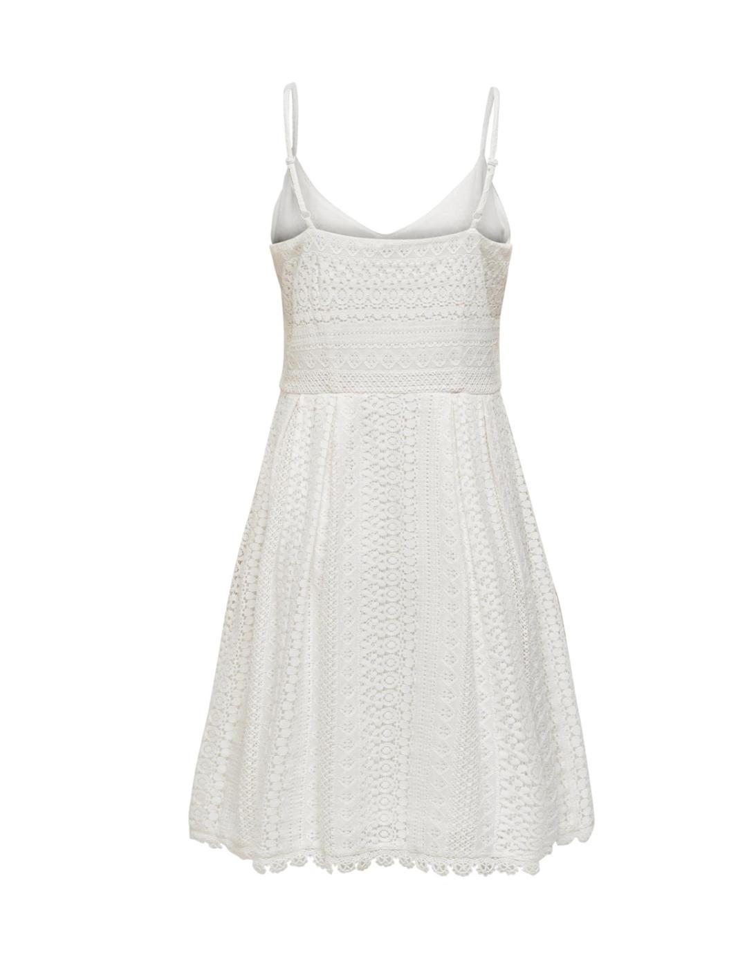 Vestido Only Helena blanco de encaje para mujer