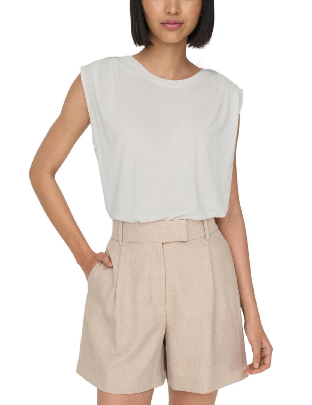 Camiseta Only Free blanca manga sisa para mujer