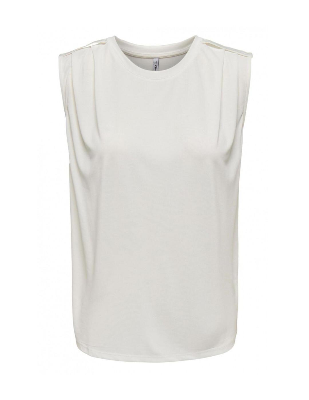 Camiseta Only Free blanca manga sisa para mujer