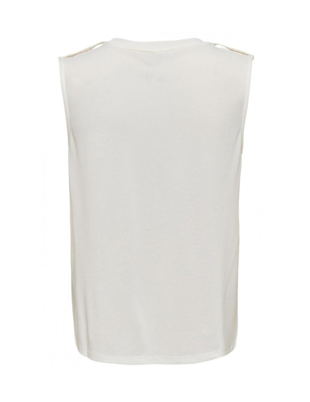 Camiseta Only Free blanca manga sisa para mujer