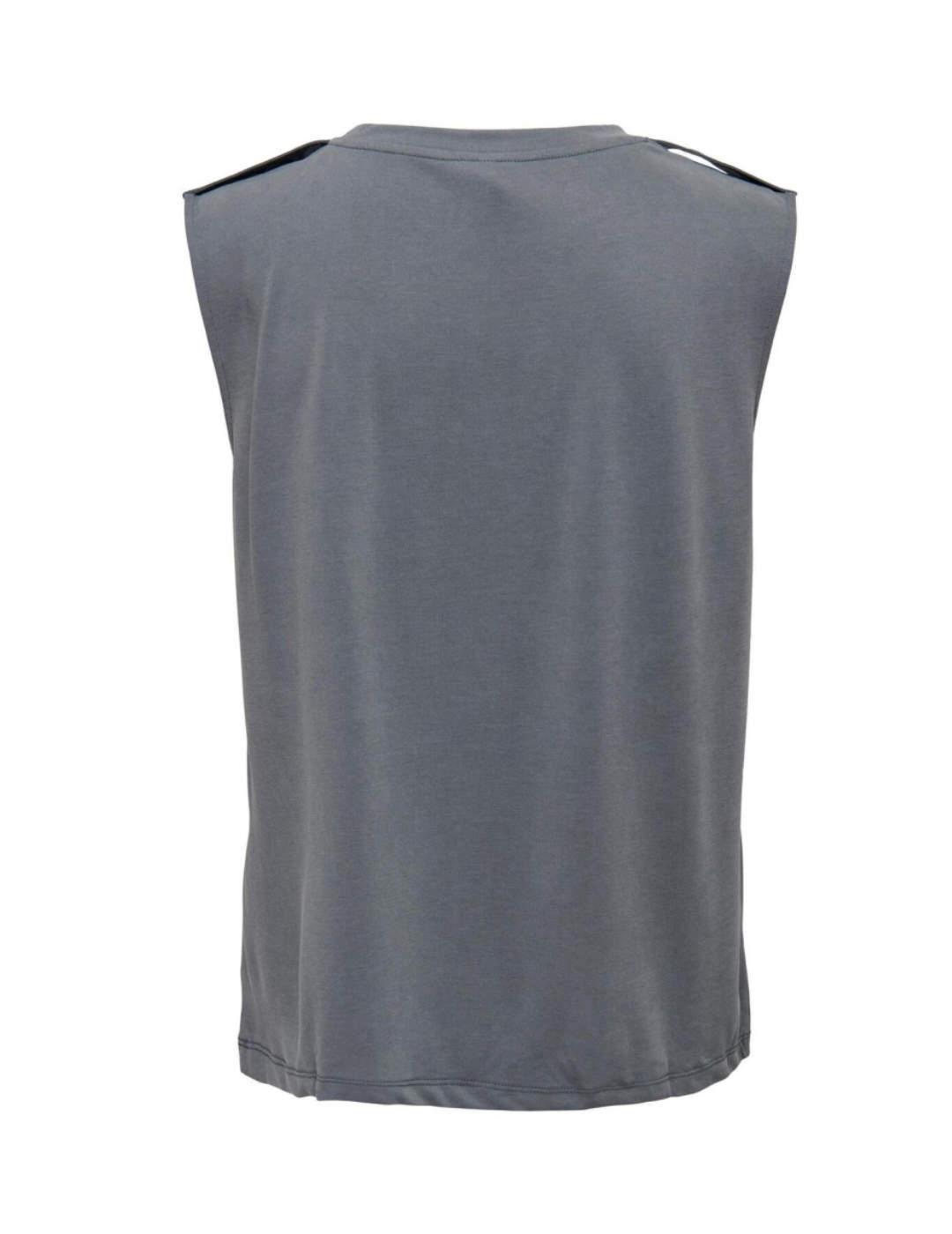 Camiseta Only Free gris de manga sisa para mujer