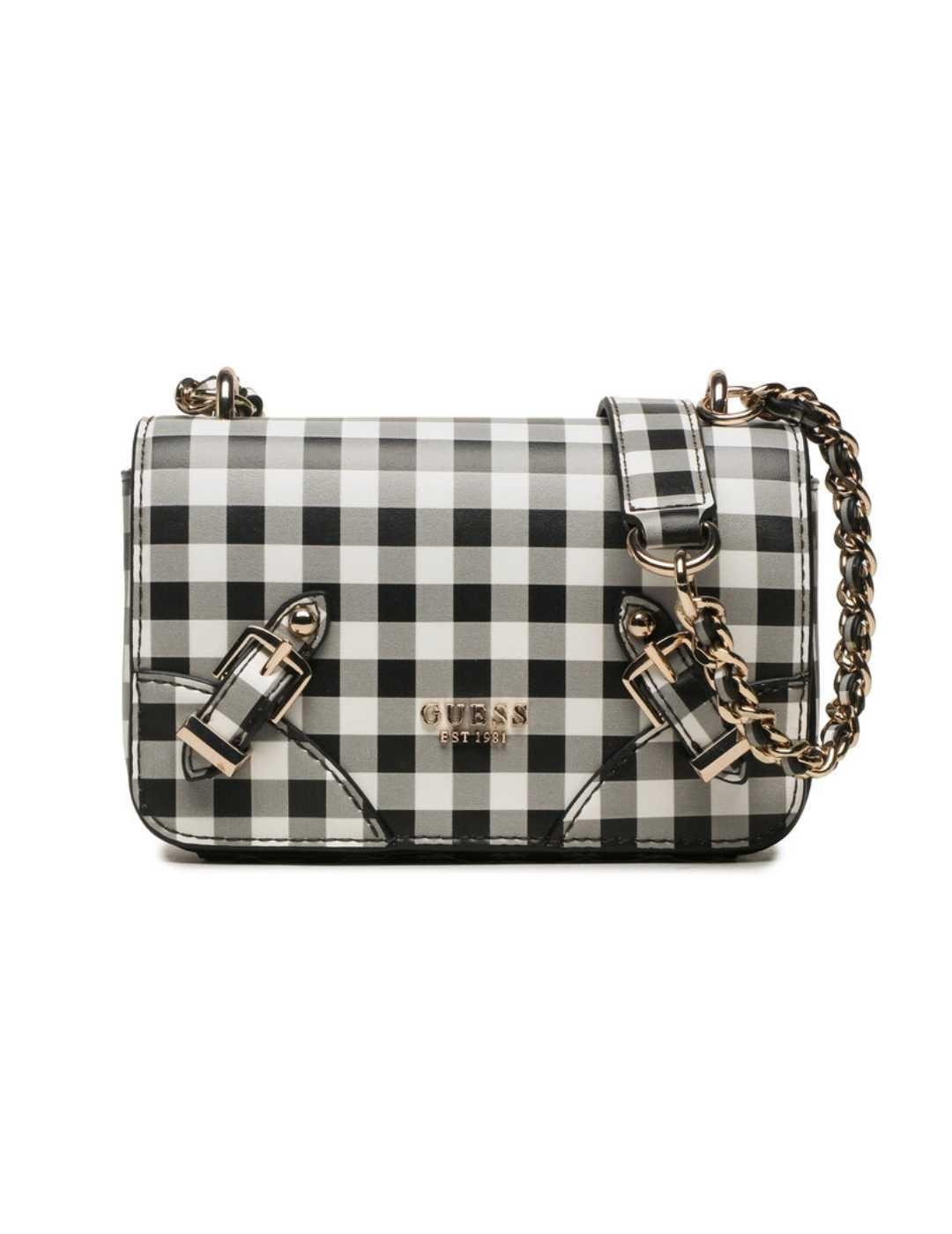 Bolso Guess Didi mini blanco y negro para mujer